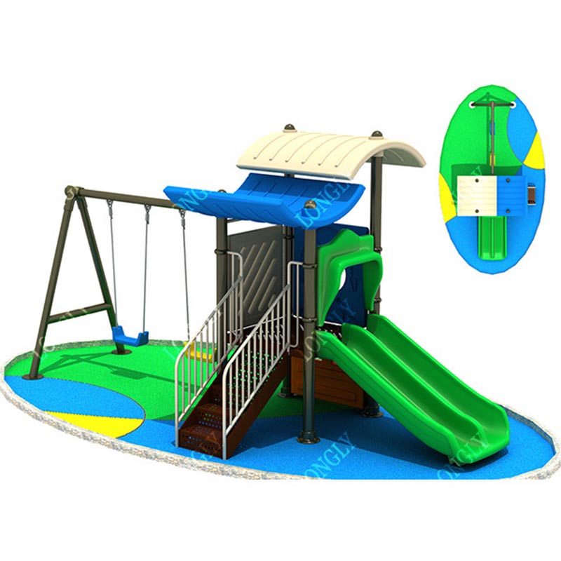 Kids Outdoor Swing And Slide - おしゃれな子供用滑り台とブランコ付きプラスチック製滑り台、学校や庭の商業用屋外遊具、高耐荷重
