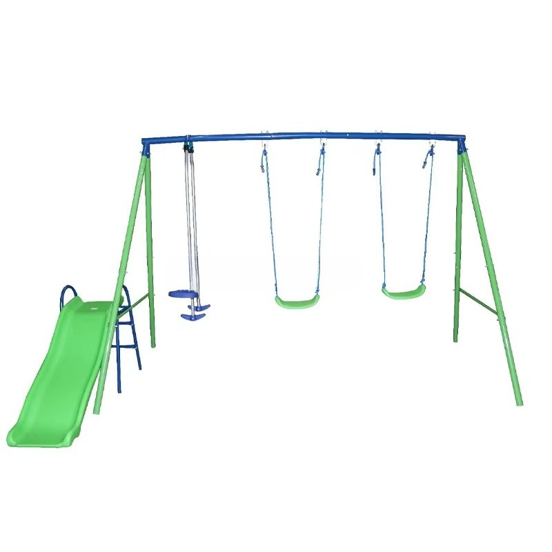 Kids Outdoor Swing And Slide - ブランコと滑り台セット 屋外用子供用遊具 裏庭用滑り台とブランコセット