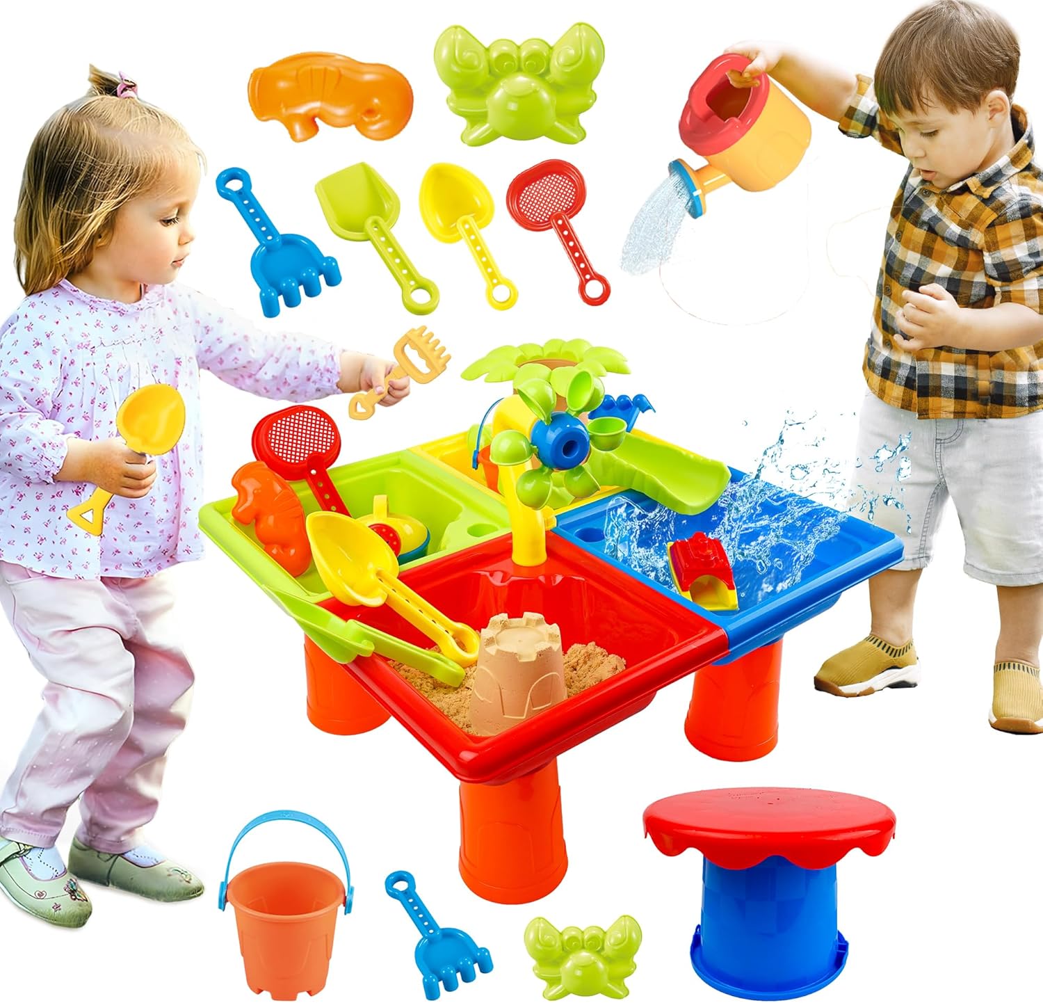 Kids Outdoor Activity Toys - 幼児用夏のウォーターテーブル 25 個 4 in 1