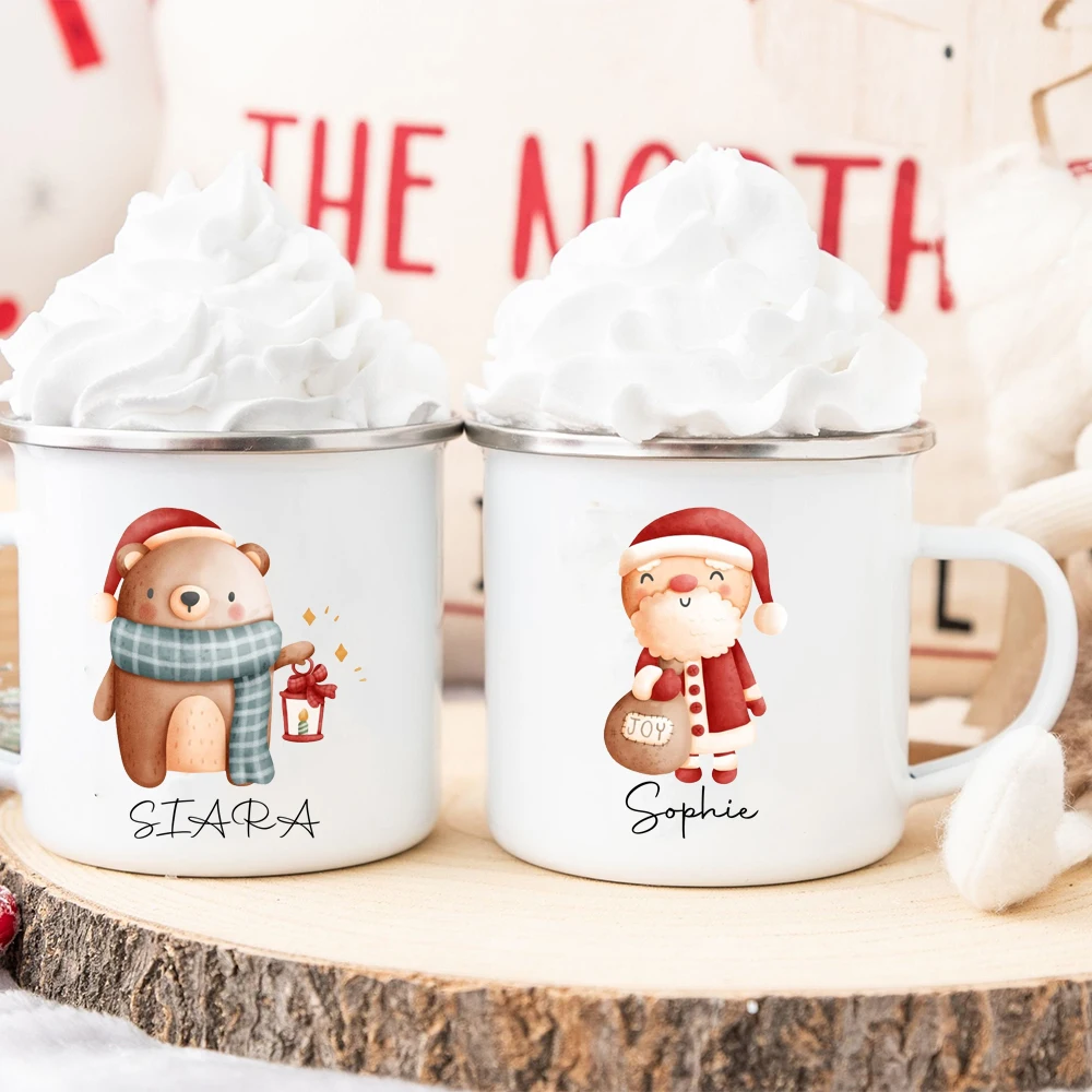 Kids Outdoor Xmas Gifts - 子供のためのパーソナライズされたエナメルマグ,ホットチョコレート,クリスマスボックス,アイデア,子供へのギフト
