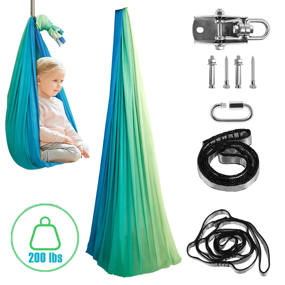 Kids Outdoor Hammock Swing - キッズ感覚ブランコ 二重層快適な抱きしめられるブランコ 360 度付き ° スイベルハンガーは大人用屋内屋外用最大200ポンドまで耐えます。