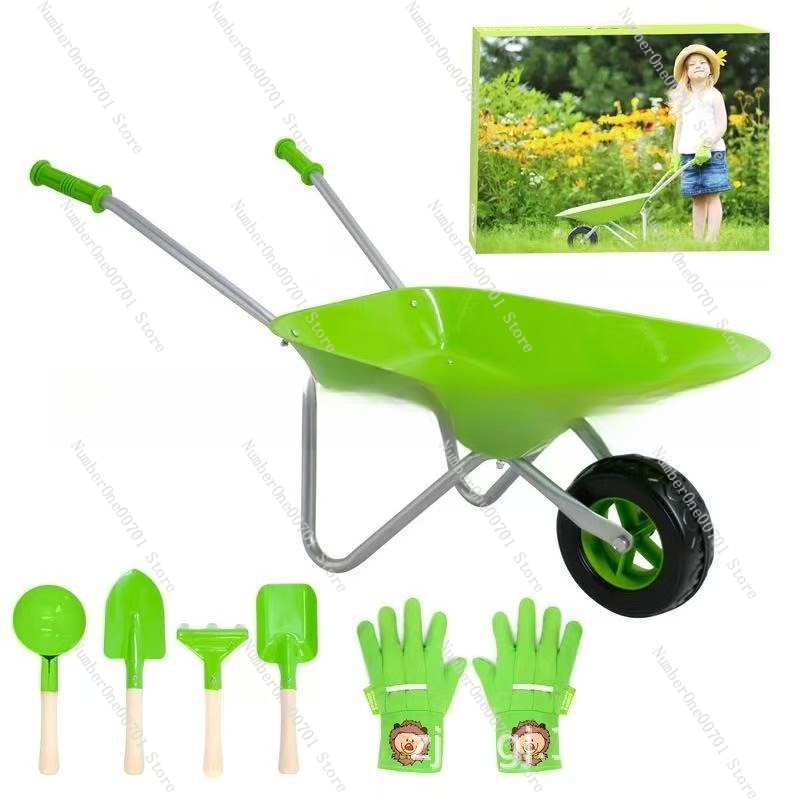 Kids Outdoor Playset - 子供用屋外手押し車、緑の庭遊びセット、バランス練習と身体活動に、幼稚園向けの頑丈なおもちゃ
