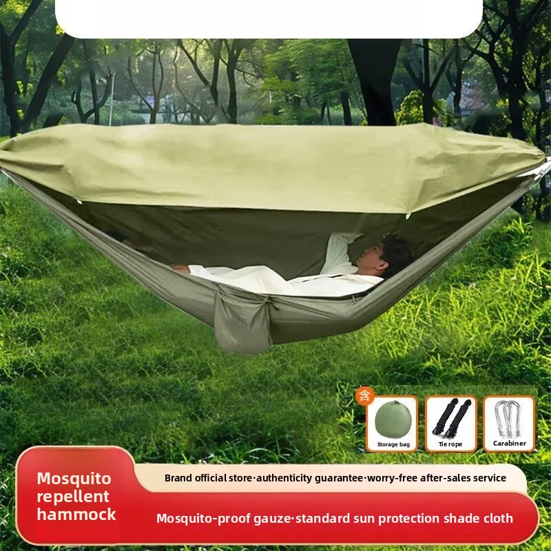 Kids Outdoor Hammock Swing - 蚊帳付きメッシュハンモック ロールオーバーデザイン 大人と子供用 アウトドアキャンプスイングクレードル