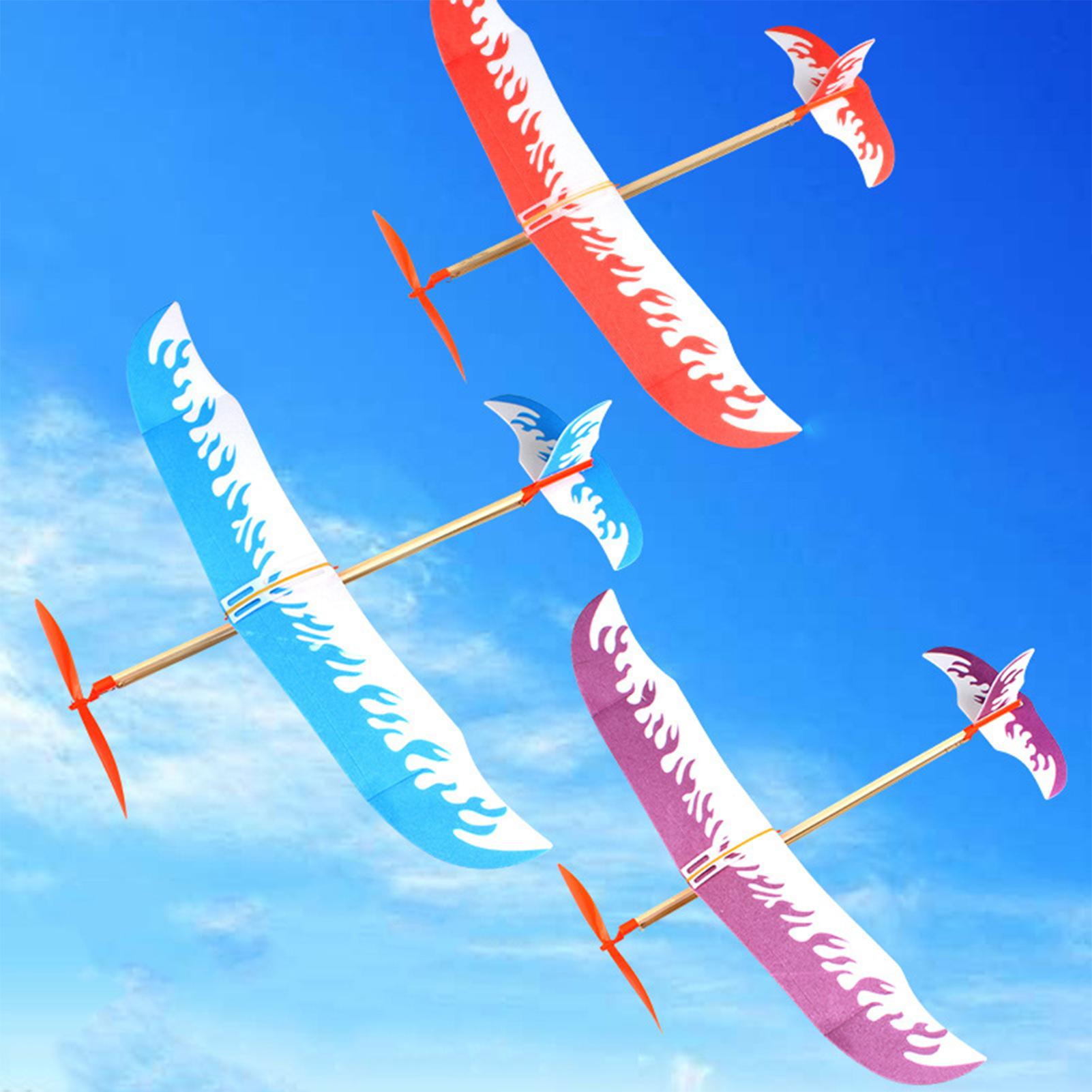 Kids Outdoor Playset - 輪ゴム飛行機 パワードグライダー航空機キット 飛行ゲーム遊び 子供用 アウトドアスポーツ活動 発達玩具