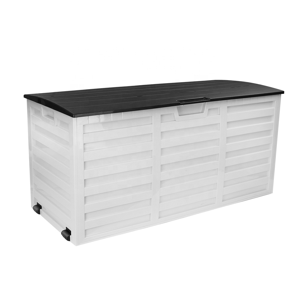 Kids Outdoor Storage - 屋外ガーデン収納ボックス、ロック付きプラスチック製ガーデン収納ボックス、プラスチック製子供用おもちゃ・工具収納パティオボックス