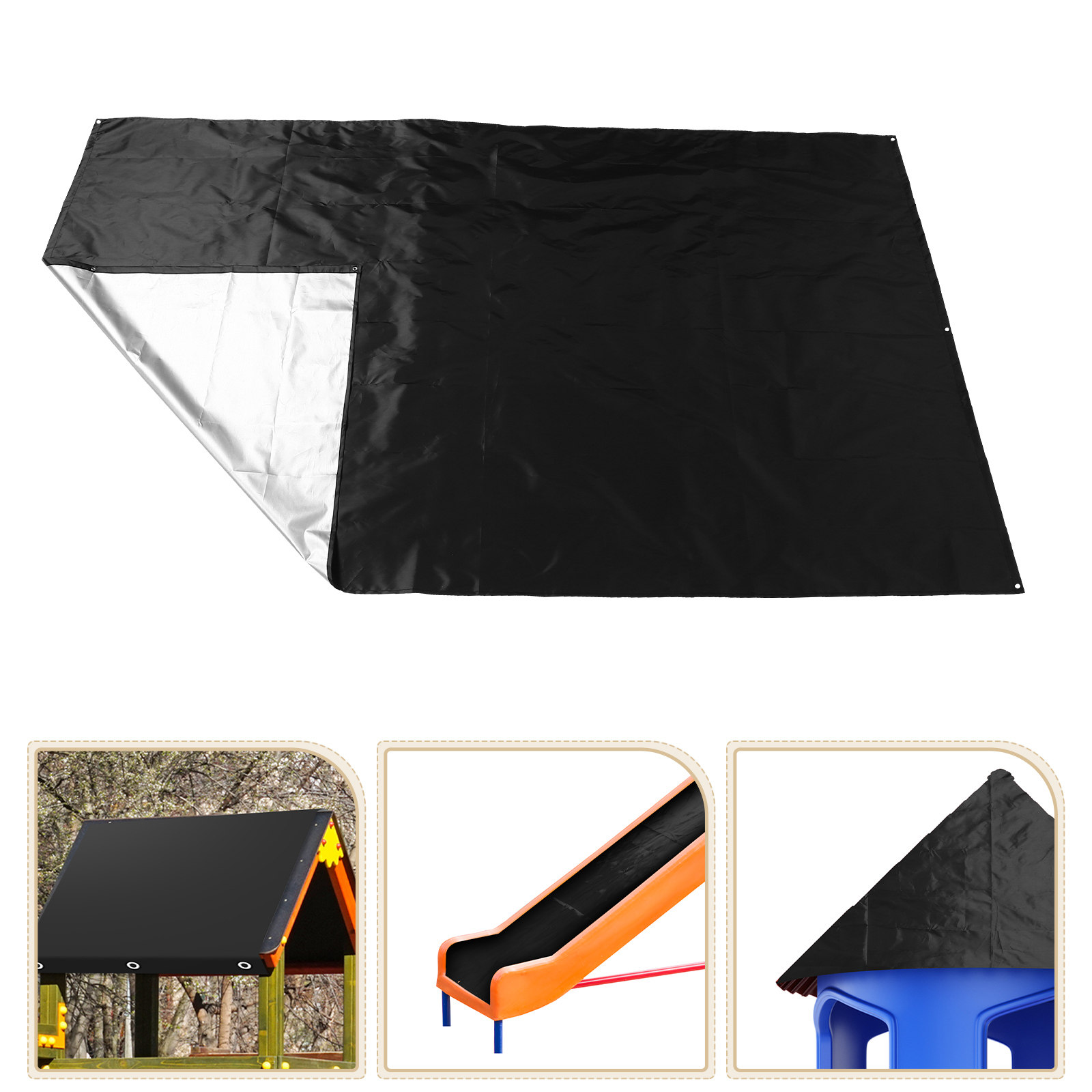Kids Outdoor Swing And Slide - 防水キッズ屋外遊び場用屋根カバー、日よけキャノピー、簡単設置、ブランコや滑り台用プレイセットシェード、キャノピータープ