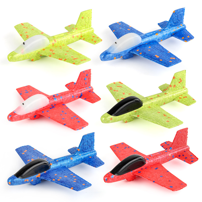 Kids Outdoor Storage - 子供射出泡航空機おもちゃパチンコ射出飛行夜の光手投げ屋外スポーツおもちゃ射出飛行機