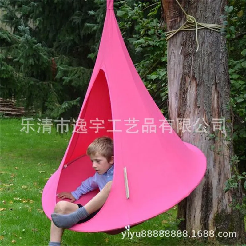 Kids Outdoor Hammock Swing - 屋外用ツリーテントハンモックハンギングチェア、バルコニーレジャーキャンプ用ポータブル吊り下げシート、大人と子供用ガーデンスイングベッド
