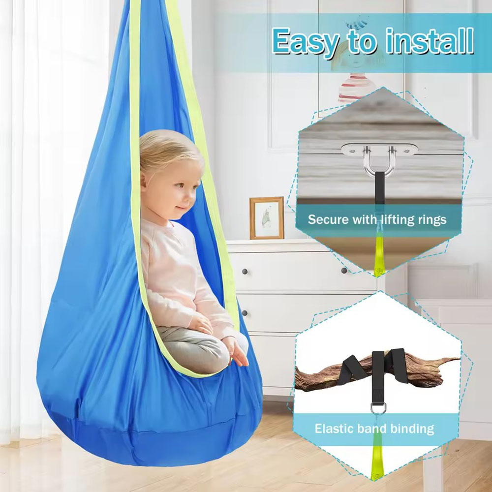 キッズポッドスイングシート ナイロン製ハンギングチェア イン - Kids Outdoor Swing And Slide のレビューと価格
