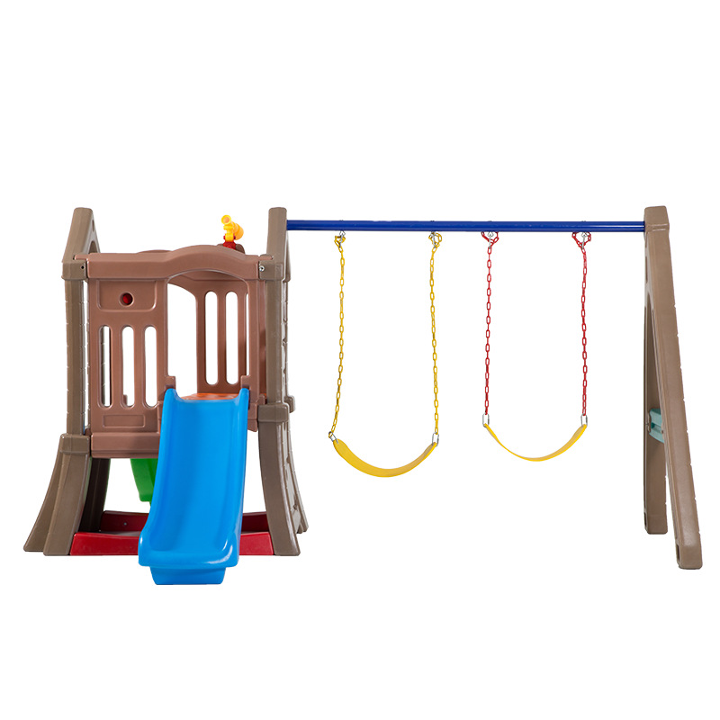 高品質子供用屋内外兼用プラスチック製ダブルスライド遊具、キッ - Kids Outdoor Swing And Slide のレビューと価格