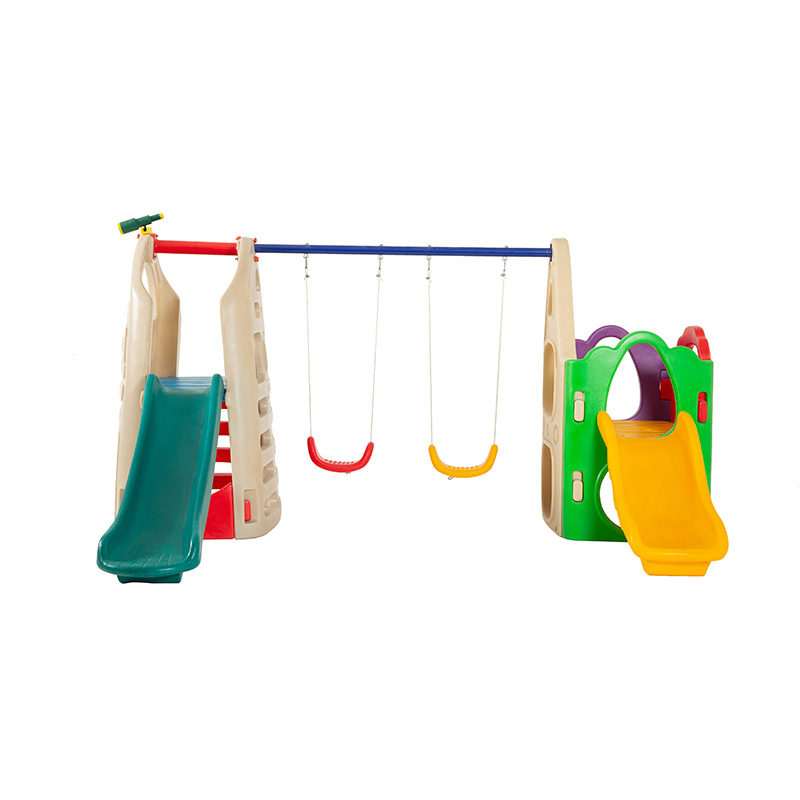 高品質子供用屋内外兼用プラスチック製ダブルスライド遊具、キッ - Kids Outdoor Swing And Slide のレビューと価格