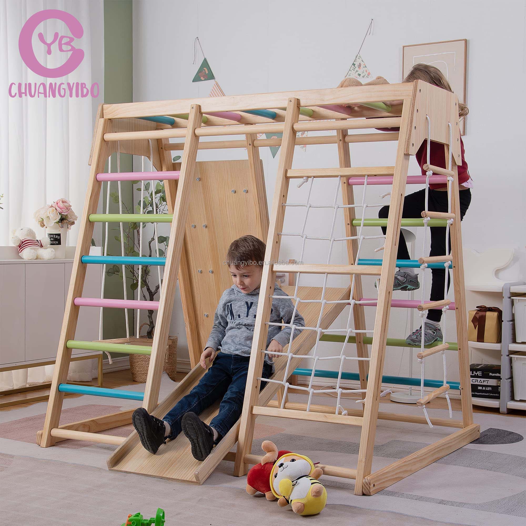 クライミングウォール遊園地製品 木製滑り台とブランコセット  - Kids Outdoor Climbing のレビューと価格