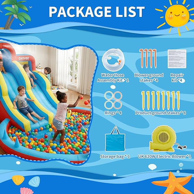 オールシーズン対応8in1インフレータブルウォーターパーク  - Kids Outdoor Playset のレビューと価格