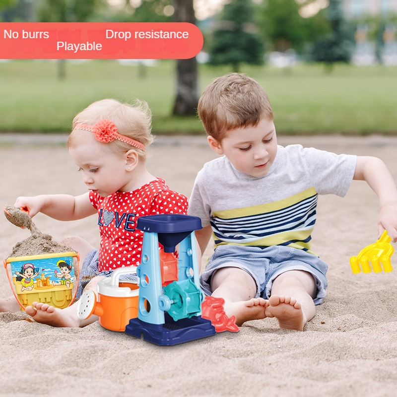 ビーチ砂遊びツールセット 砂バケツ ふるい 漏斗 砂シャベル - Kids Outdoor Storage のレビューと価格