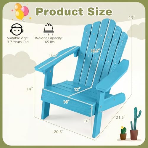 キッズアディロンダックチェア、全天候型HIPS子供用アウトド - Kids Outdoor Adirondack Chair のレビューと価格