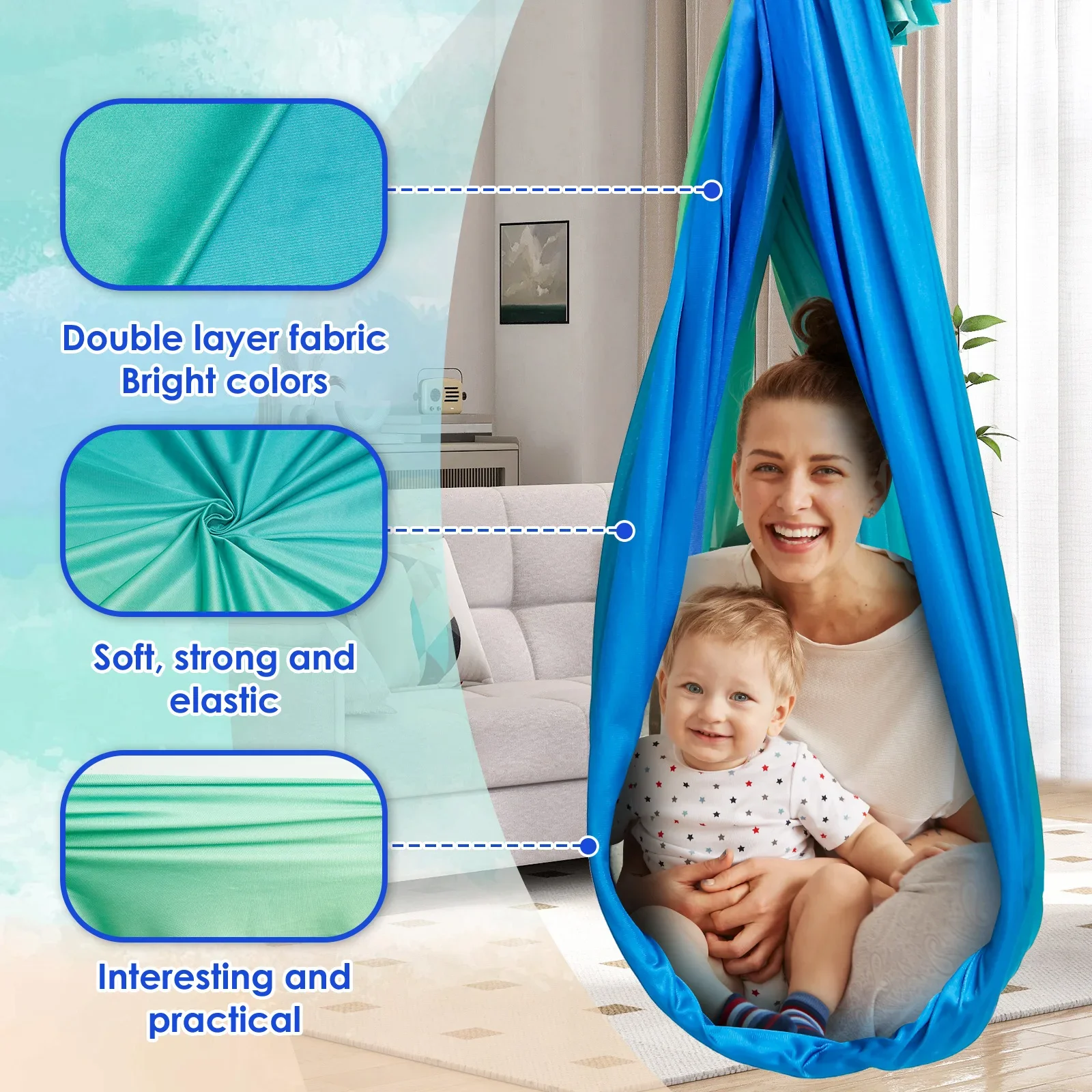 感覚スイング 快適な子供用感覚ハンモック 耐荷重200ポンド - Kids Outdoor Hammock Swing のレビューと価格