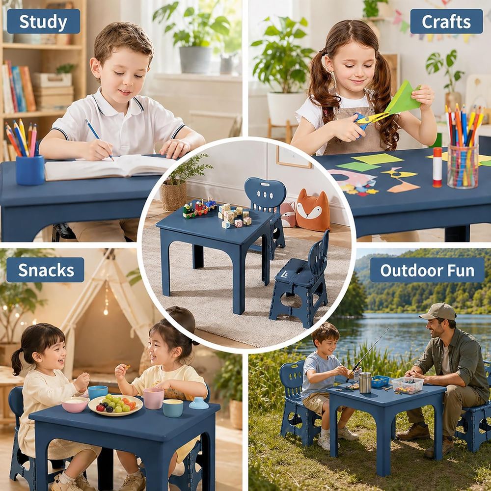 折りたたみ式テーブルと椅子セット、高さ調節可能なポータブルア - Kids Outdoor Table And Chairs のレビューと価格