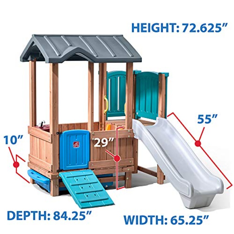 ウッドランドアドベンチャー プレイハウス＆スライド、子供用屋 - Kids Outdoor Storage のレビューと価格