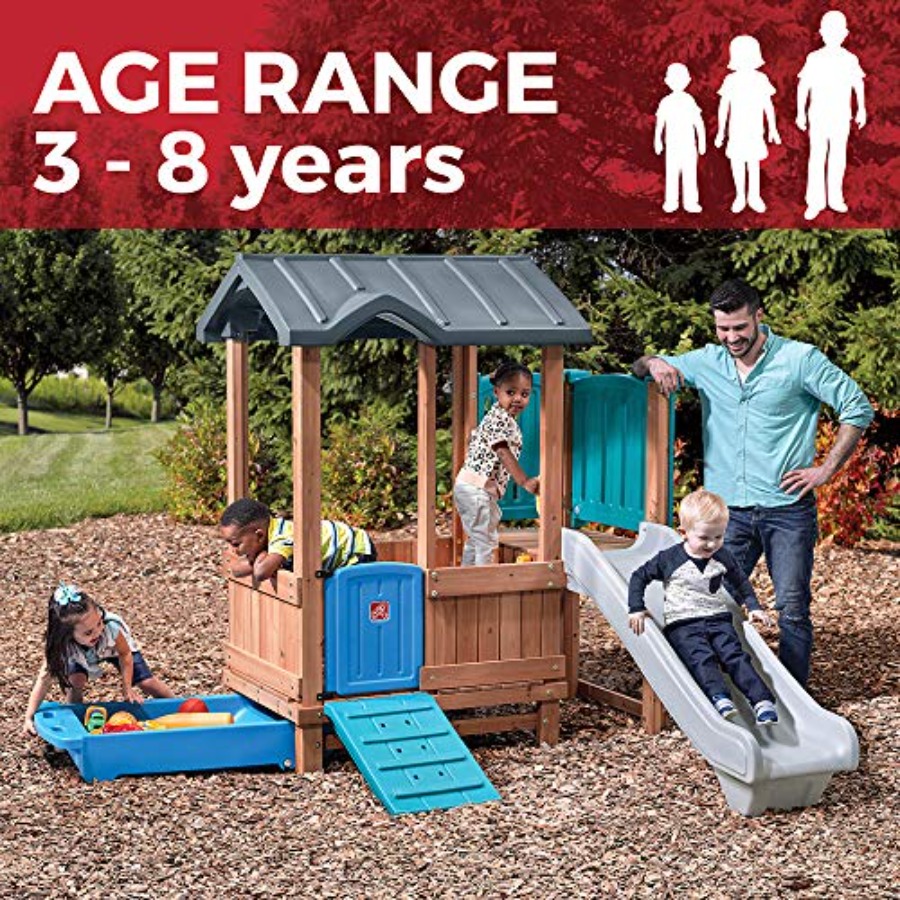 ウッドランドアドベンチャー プレイハウス＆スライド、子供用屋 - Kids Outdoor Storage のレビューと価格