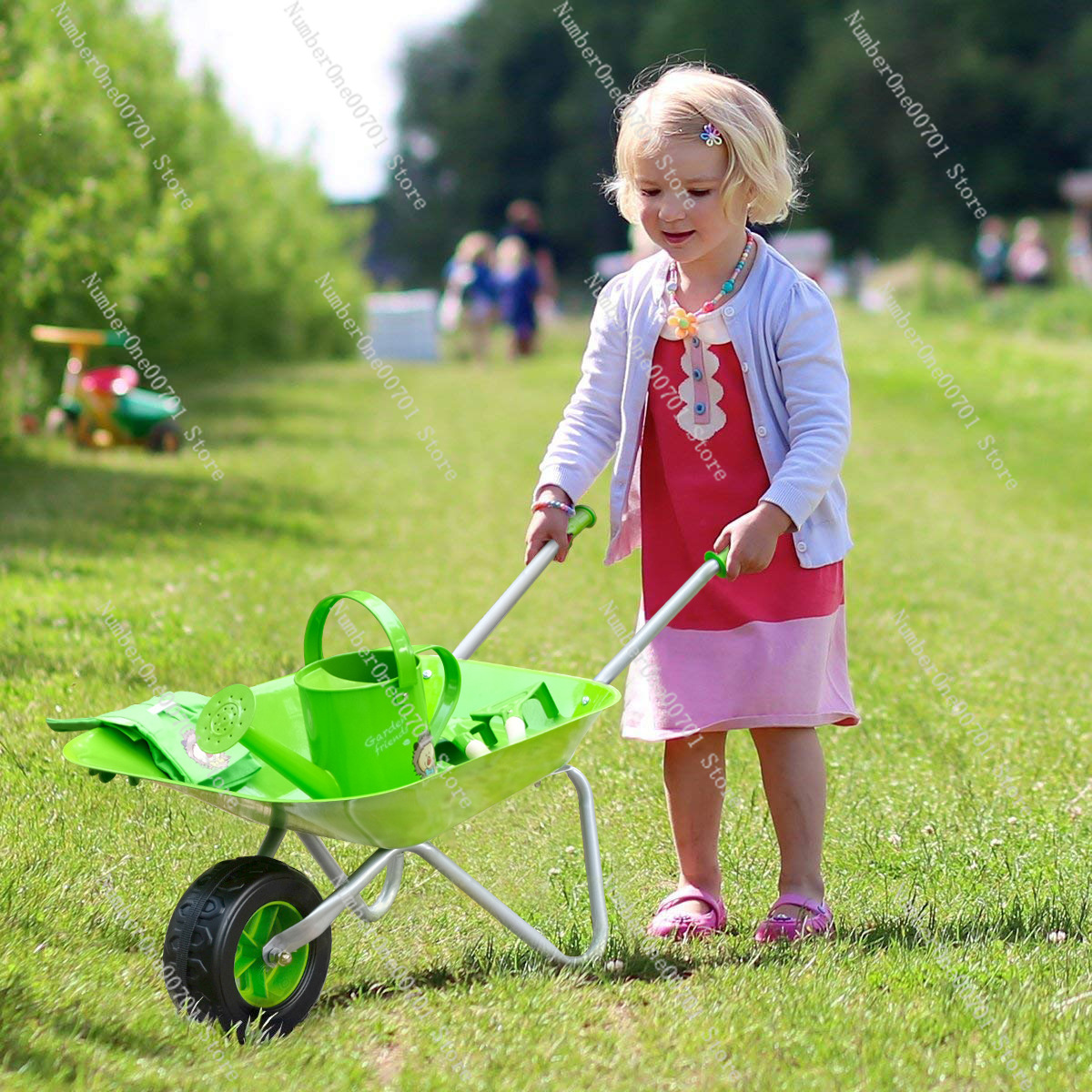 子供用屋外手押し車、緑の庭遊びセット、バランス練習と身体活動 - Kids Outdoor Playset のレビューと価格