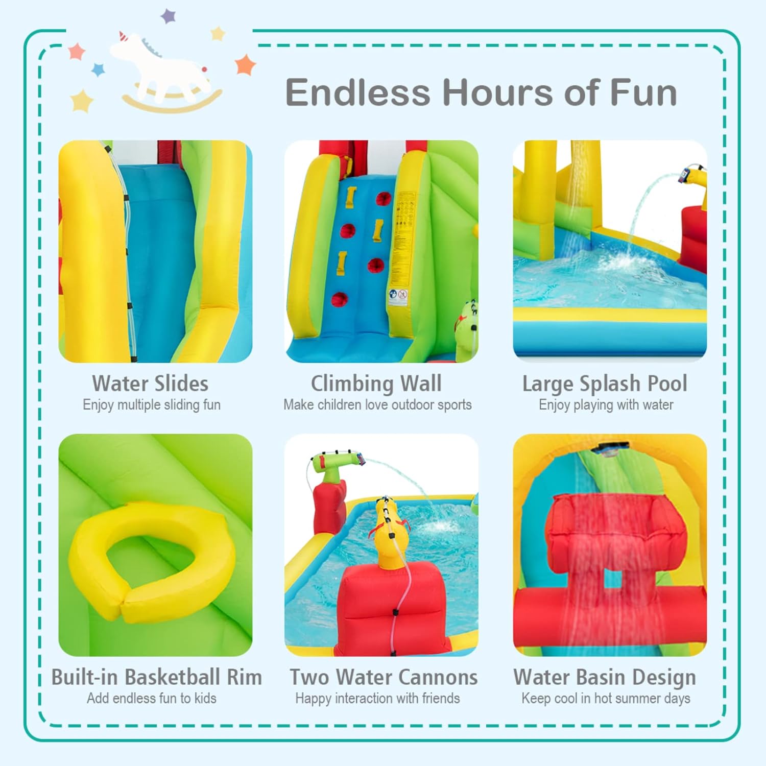 巨大なインフレータブルウォーターパーク遊具 - 子供用ブロウ - Kids Outdoor Climbing のレビューと価格