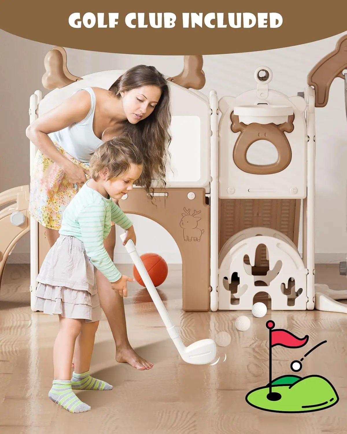 13-in-1幼児用スライド＆スイングセット、1歳以上のお子 - Kids Outdoor Swing And Slide のレビューと価格