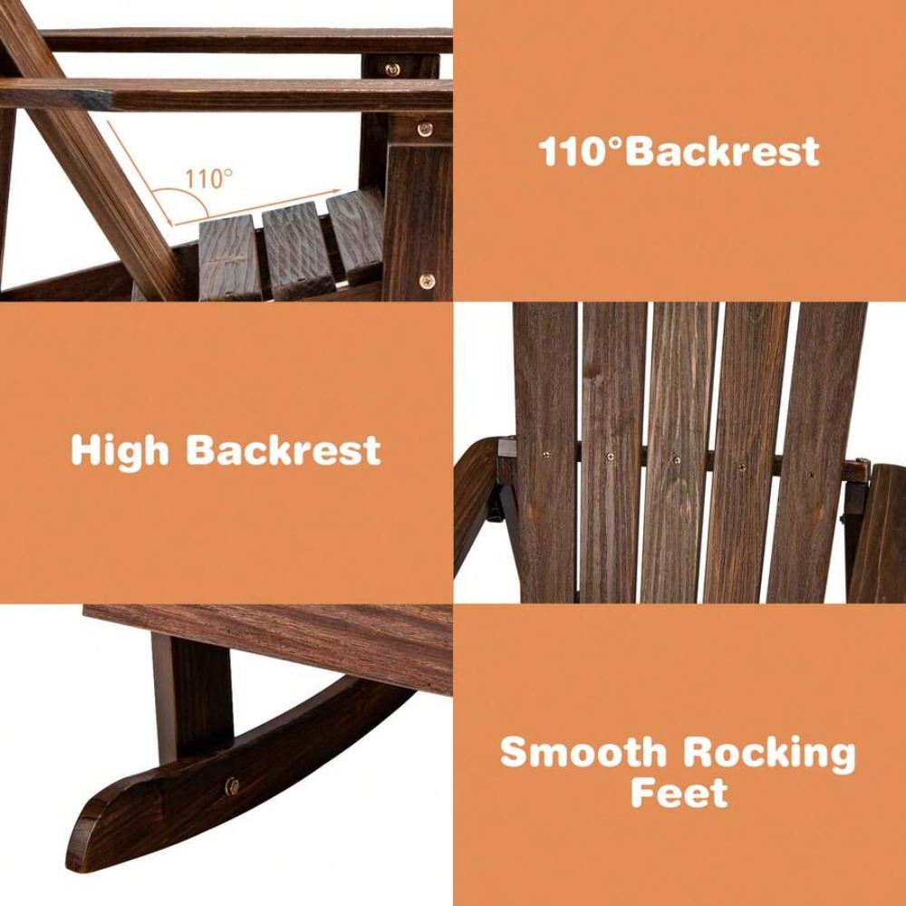 屋外用木製キッズアディロンダックロッキングチェア、スラットシ - Kids Outdoor Adirondack Chair のレビューと価格