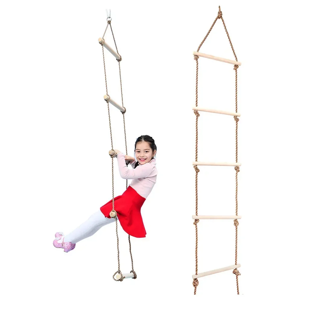 子供用木製ロープはしご、キッズスイング、屋内外兼用ゲームおも - Kids Outdoor Swing And Slide のレビューと価格