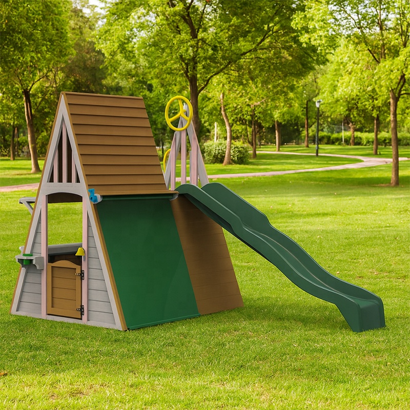 子供用屋外遊具 三角形モンテッソーリ木製キャッスルプレイハウ - Kids Outdoor Climbing のレビューと価格