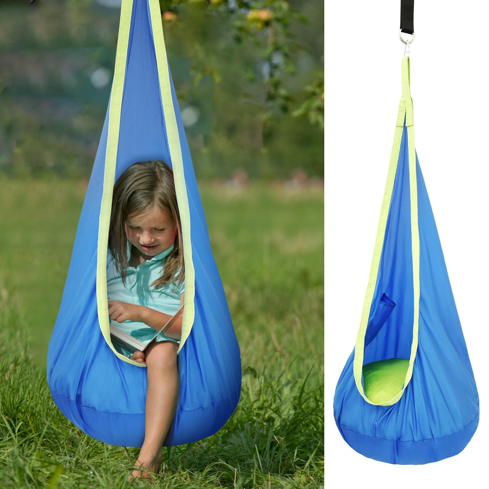 チェアセンサリースイングチェア キッズポッドスイングシート  - Kids Outdoor Hammock Swing のレビューと価格