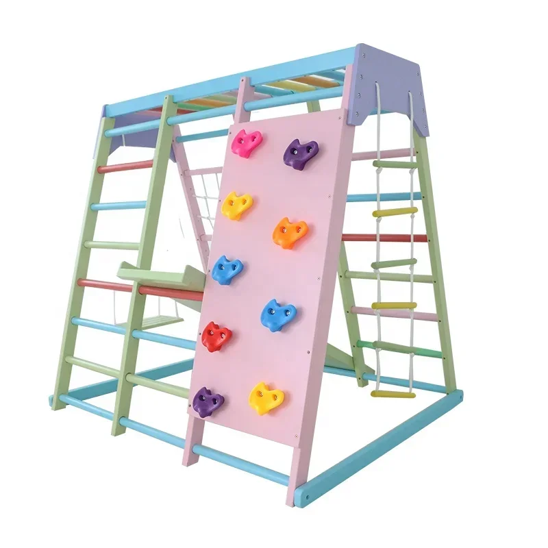 子供用木製クライミングフレーム屋内セット、ブランコ、滑り台、 - Kids Outdoor Swing And Slide のレビューと価格