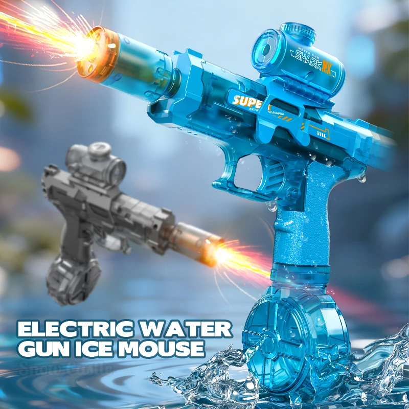 LED模擬発射子供用電動水鉄砲連続射撃自動水鉄砲夏屋外プール - Kids Outdoor Storage のレビューと価格