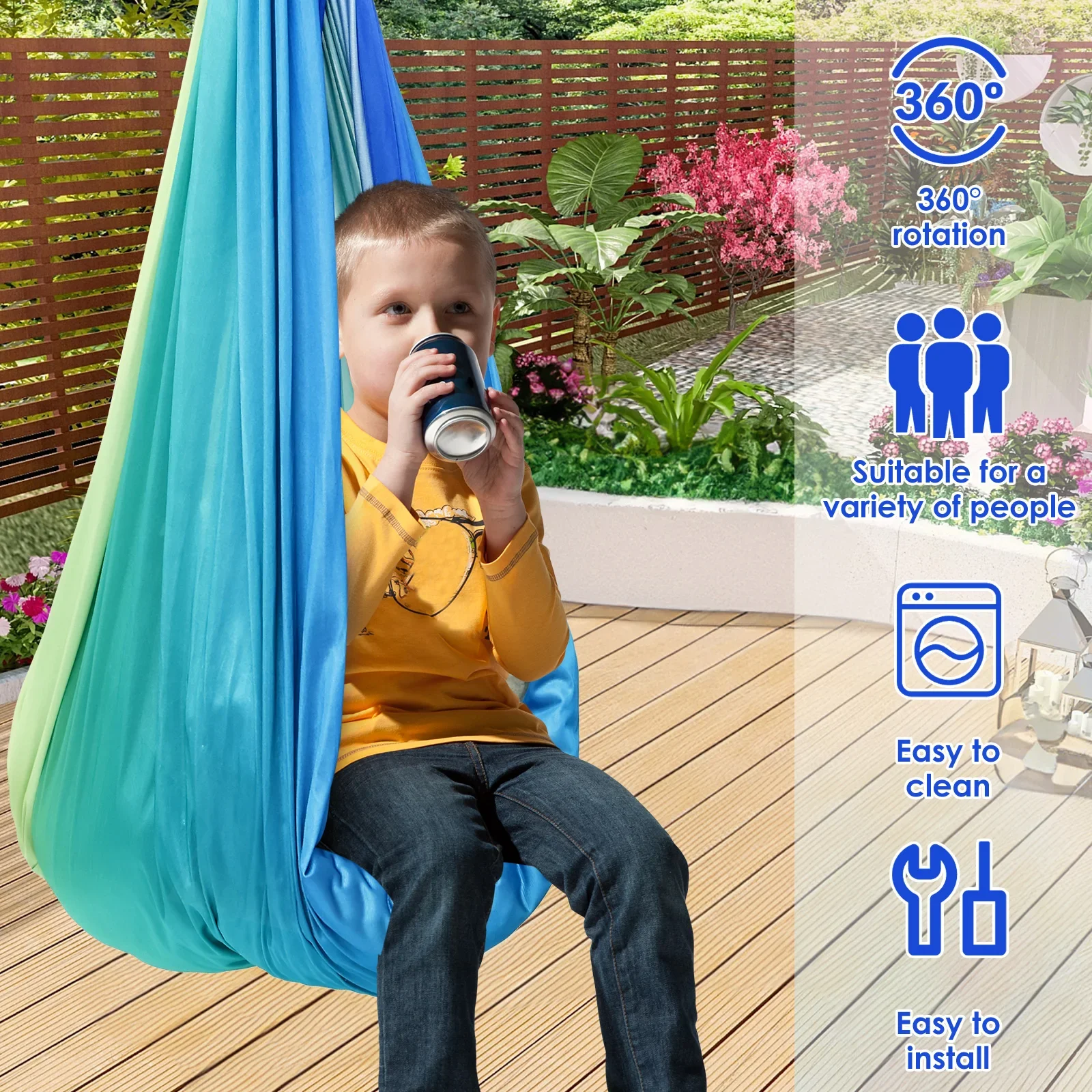 感覚スイング 快適な子供用感覚ハンモック 耐荷重200ポンド - Kids Outdoor Hammock Swing のレビューと価格