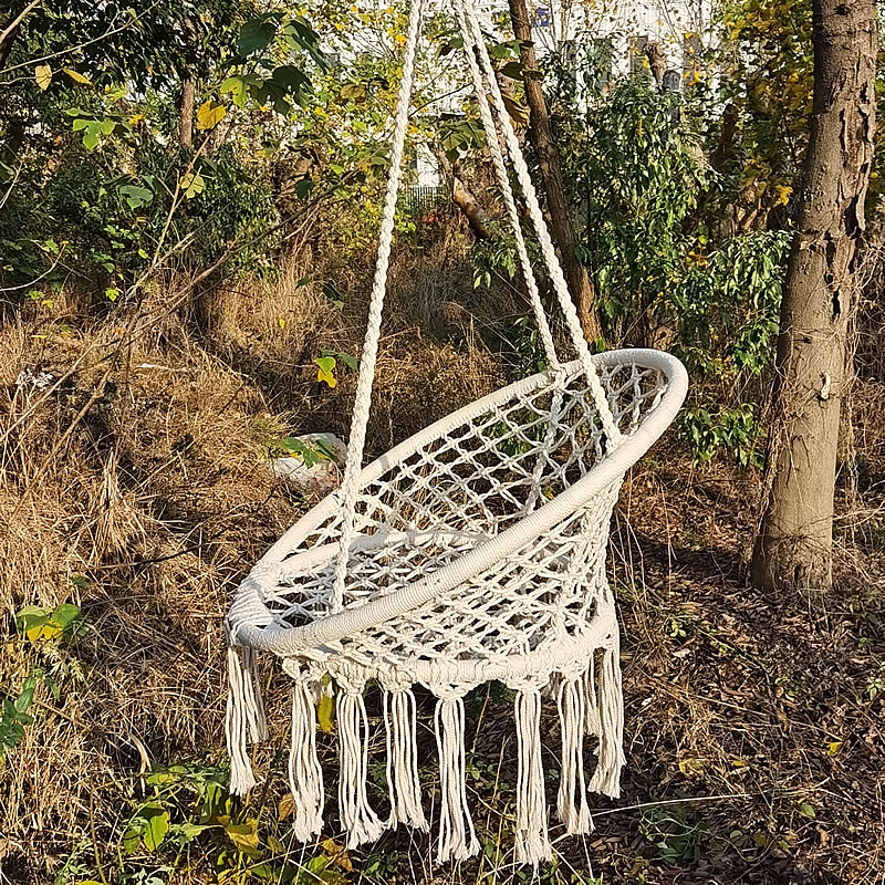 2025 北欧ガーデン手作りニットラウンドハンモック屋外屋内 - Kids Outdoor Hammock Swing のレビューと価格
